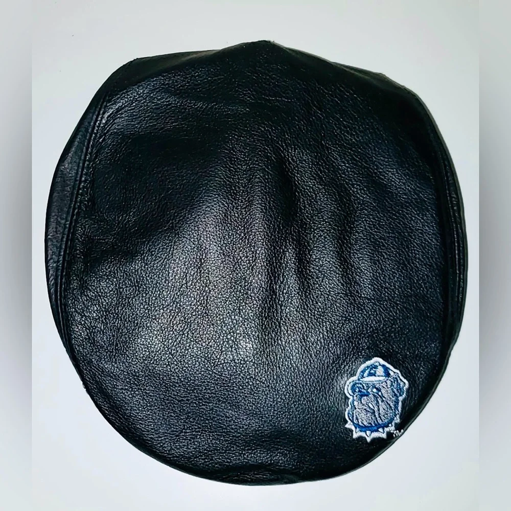 RARE Georgetown Hoyas Driving / Newsboy Leather Cap with Logo | NWT